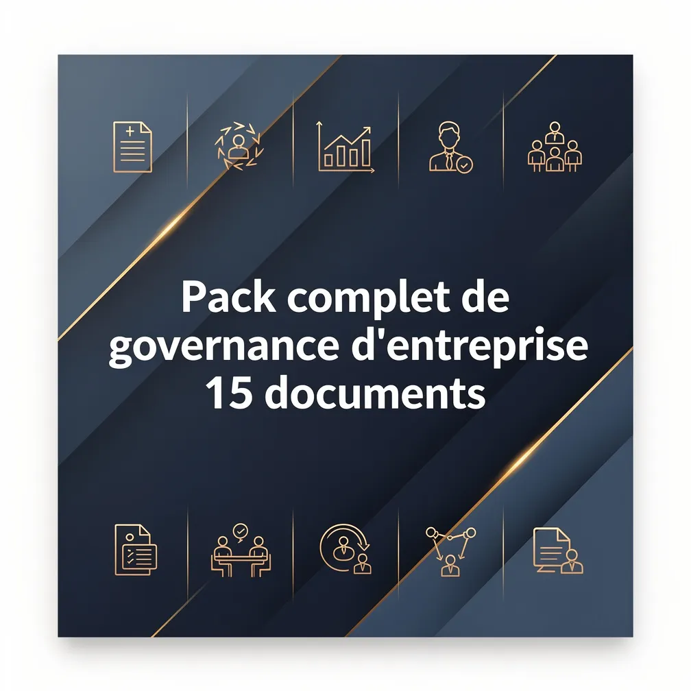 Pack complet de gouvernance d'entreprise 15 documents